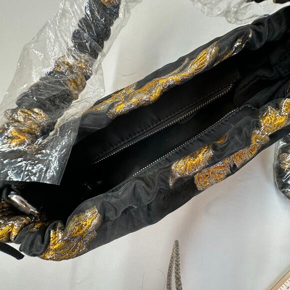 Anthropologie HVISK Arcadia Comet Flower Bag Black Gold Vegan Purse All Size NWT - Picture 11 of 13